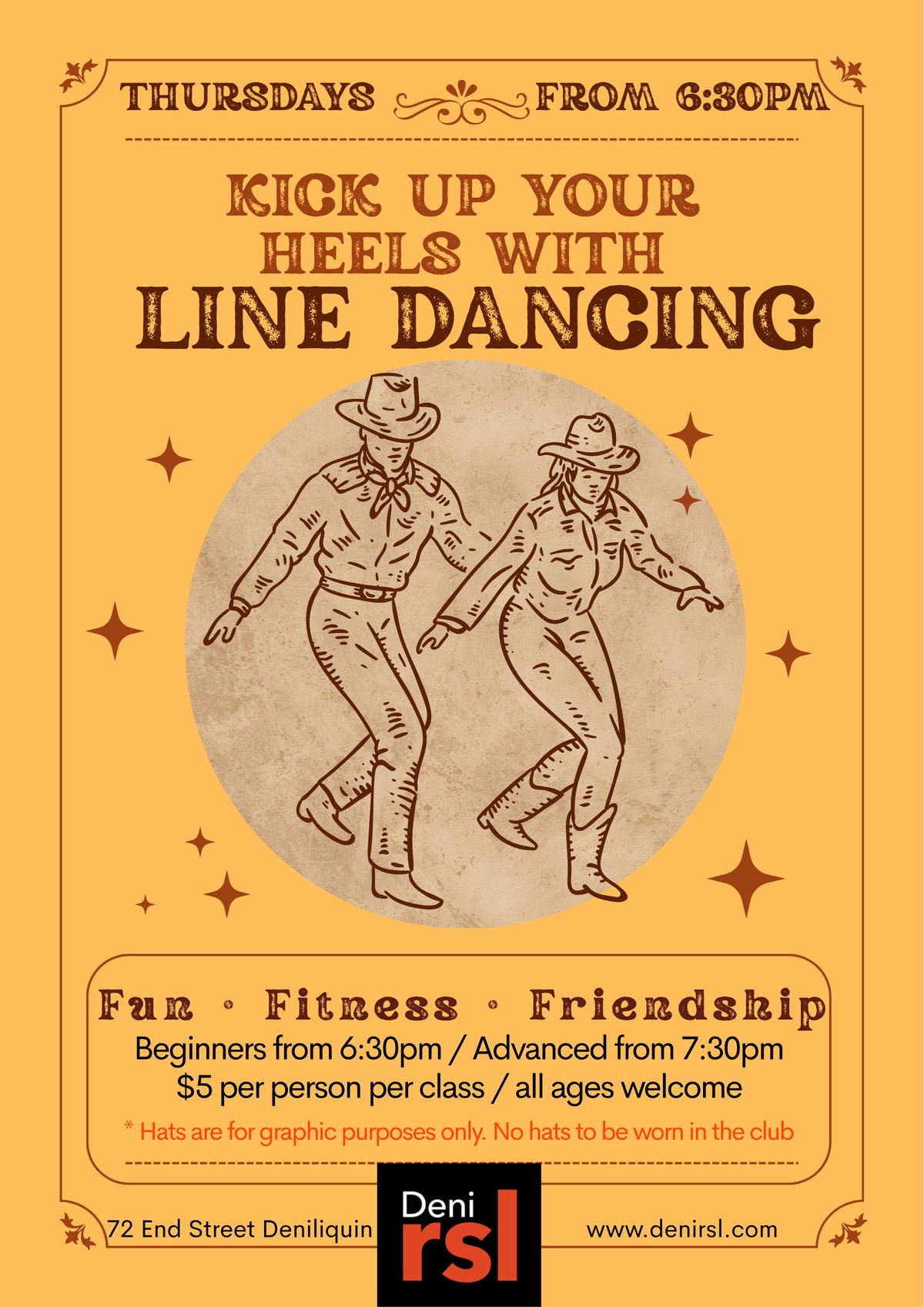 Line Dancing at Deni RSL - Thursdays from 6:30pm